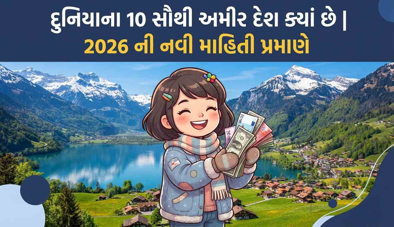દુનિયાના 10 સૌથી અમીર દેશ ક્યાં છે | 2026 ની નવી માહિતી પ્રમાણે