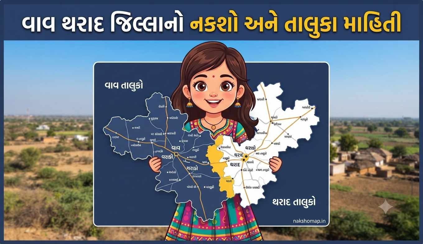 વાવ થરાદ જિલ્લાનો નકશો અને તાલુકા માહિતી | Vav Tharad District Map