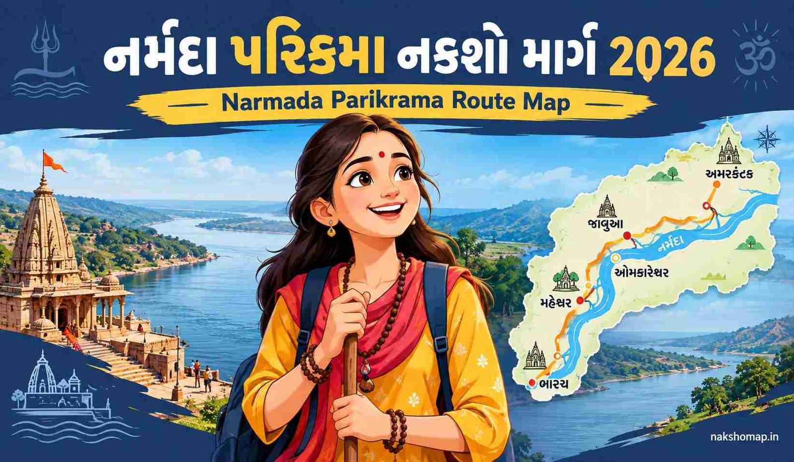 નર્મદા પરિક્રમા નકશો માર્ગ 2026 | Narmada Parikrama Route Map